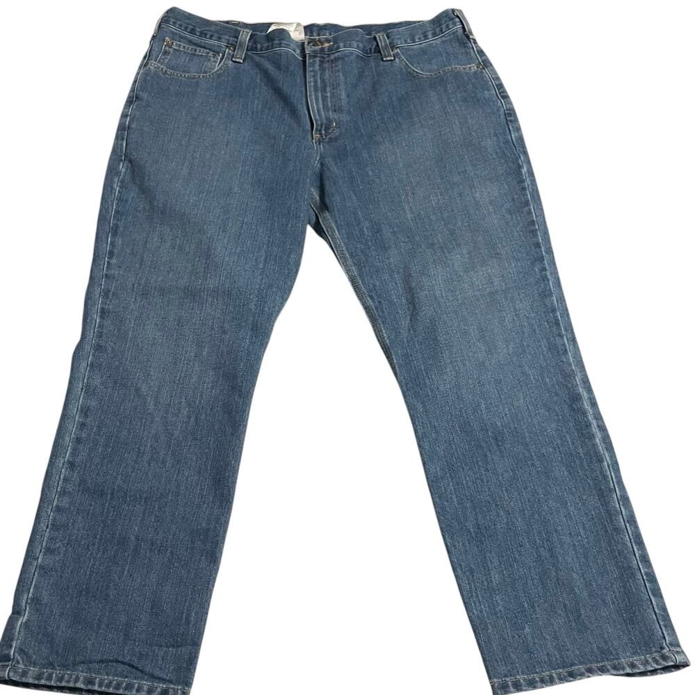 Carhartt Mens Jeans Size 40 Straight Traditional Fit Stretch Zip Fly Blue Denim